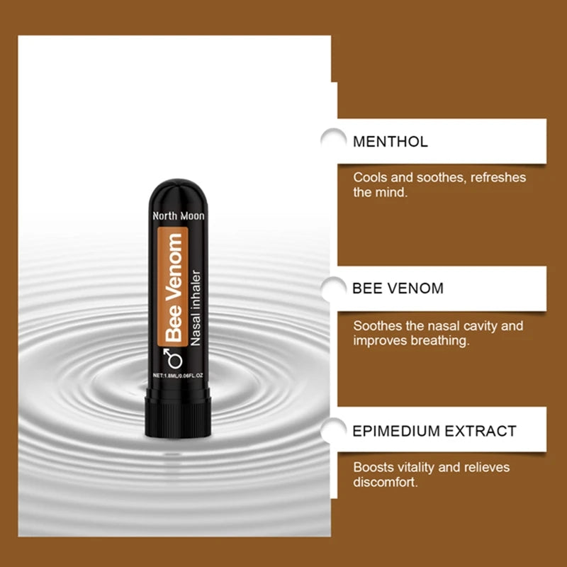 Nasal Inhaler Bee Venom Stick Vitality Booster for Daily Men Health Support - 9