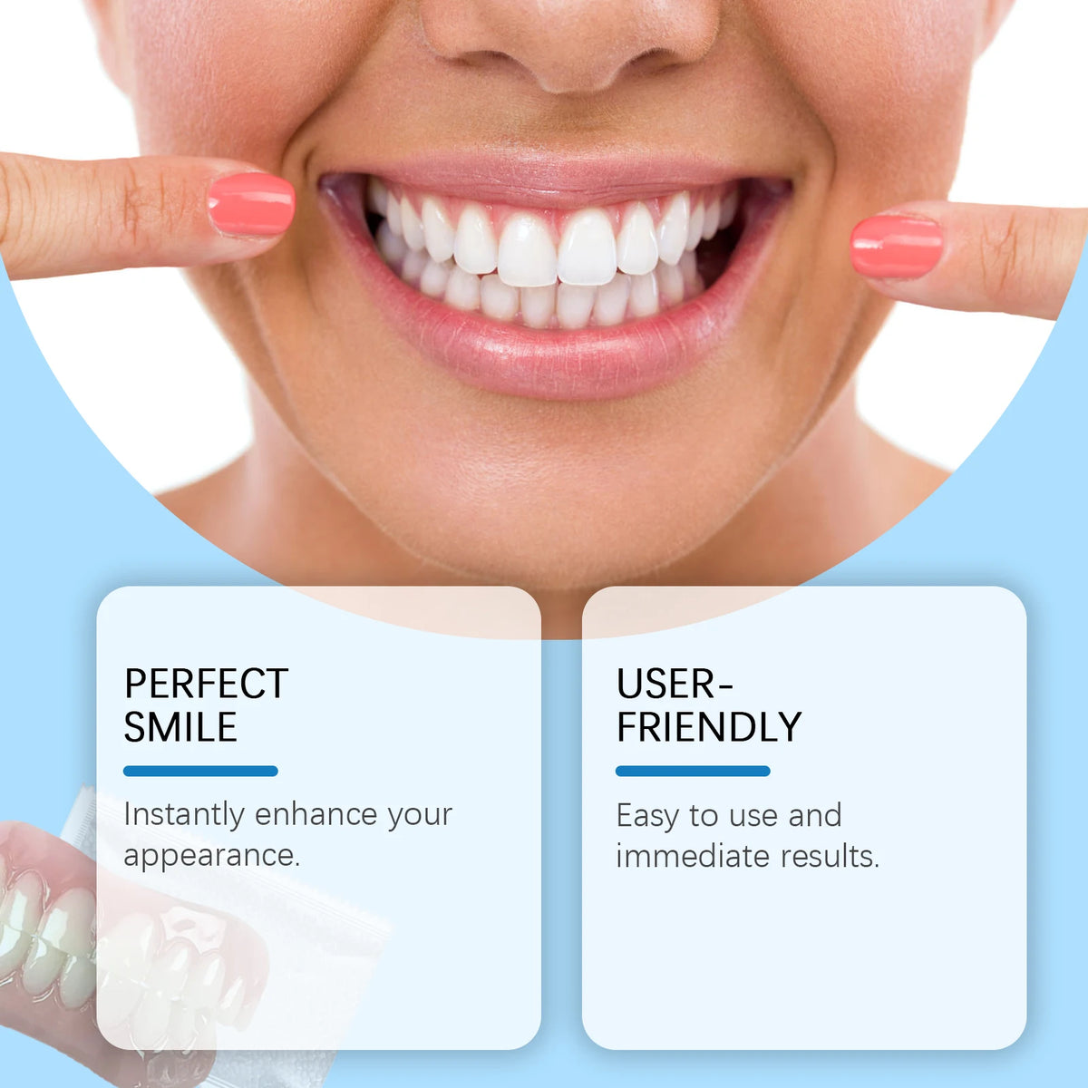 Full Denture Set Silicone False Teeth Cosmetic Veneers for Smile Improvement