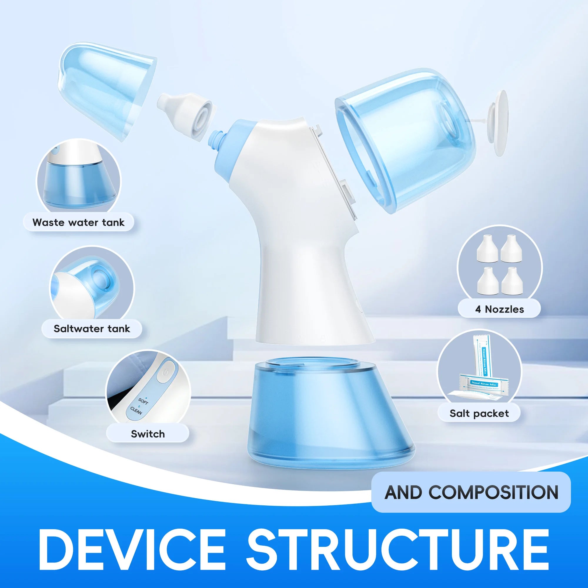 Electric Sinus Rinse Machine Nasal Irrigation Device for Easy Breathing Relief - 6