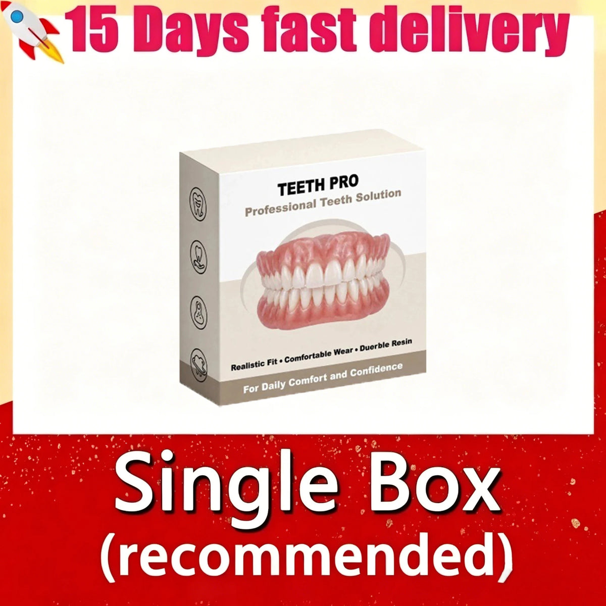 Soft Silicone Dentures False Teeth Cosmetic Veneers for Natural Looking Bright Smile