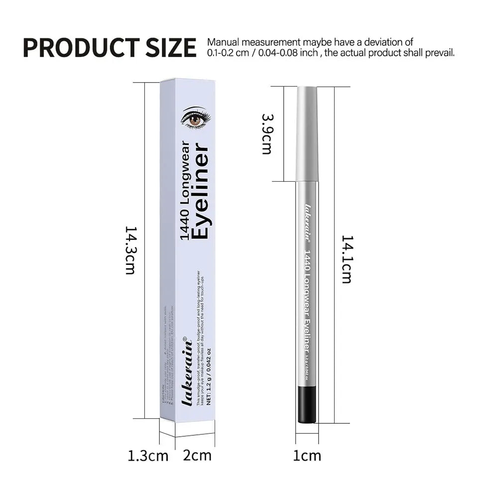 Longwear Eyeliner Pencil Waterproof Smudgeproof Eye Makeup for Precise Daily Cosmetic Look