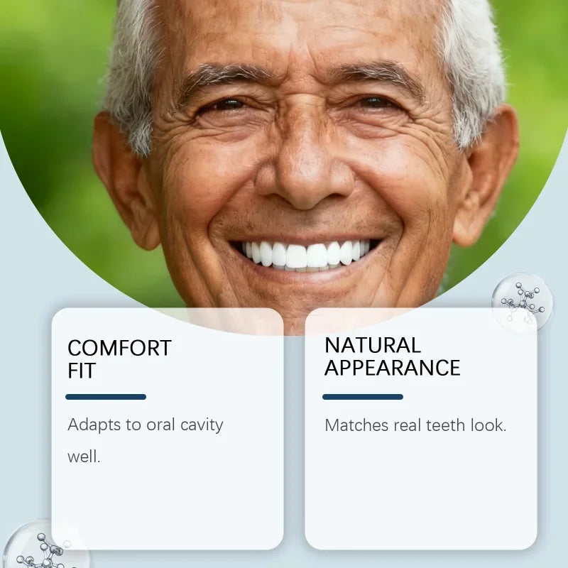 Instant Smile Veneers Fake Teeth Dentures Natural Cosmetic Teeth for Men Women Daily Use