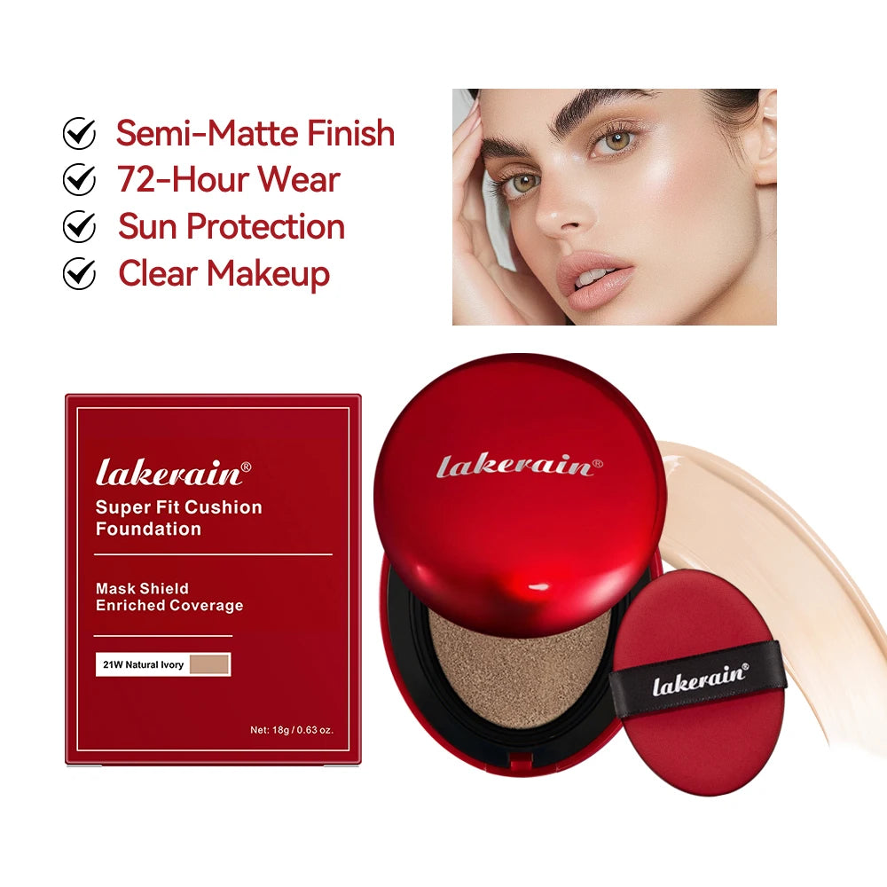 Air Cushion Foundation BB CC Cream Full Coverage Makeup for Flawless Matte Face Finish Daily Use - 1