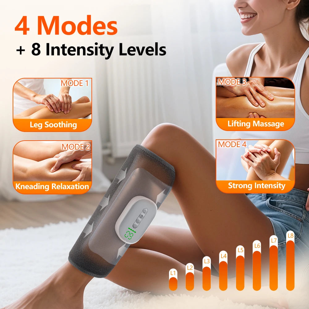 Air Compression Leg Massager Calf Reliever with Heat for Home Office Use