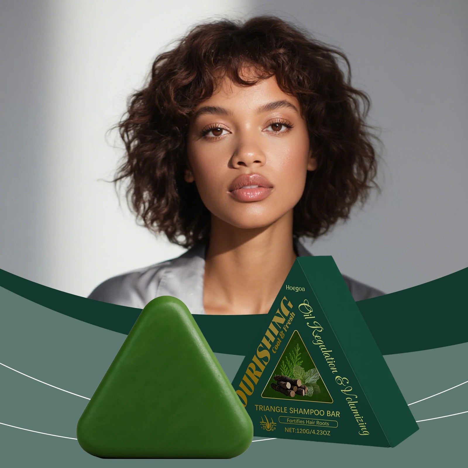 Triangle Hair Growth Soap Natural Herbal Shampoo Bar for Strengthening Thinning Hair and Oil Control - 7