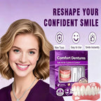 Full Set Silicone Dentures Natural False Teeth Soft Comfort Fit for Instant Smile Enhancement
