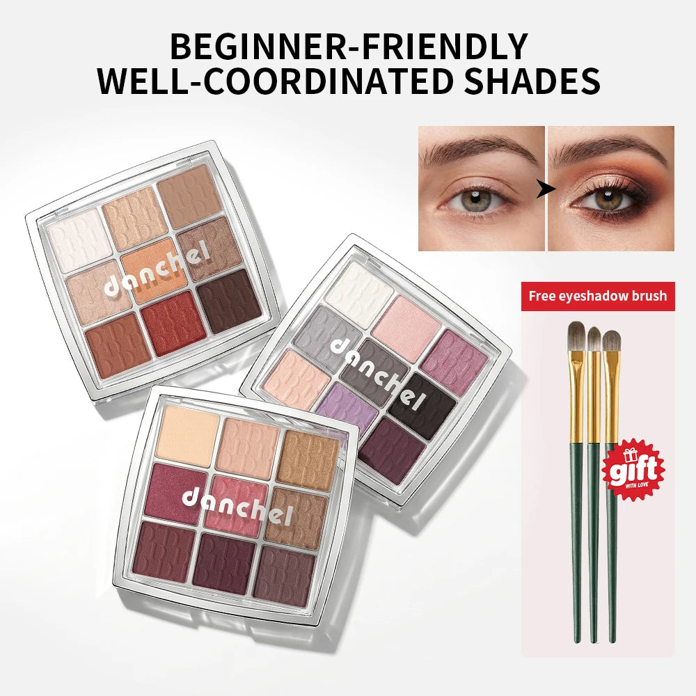 9 Color Eyeshadow Palette Makeup Kit Highly Pigmented Matte Shimmer for Daily Smoky Eye Looks