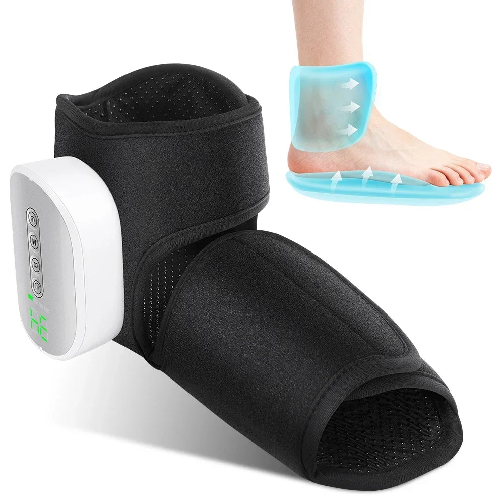 Cordless Foot Ankle Massager Heated Air Compression Wrap for Relaxation Pain Relief Home Use