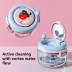Denture Cleaning Case Dental Appliance Bath Box with Rotary Tray for Daily Hygiene Travel Storage