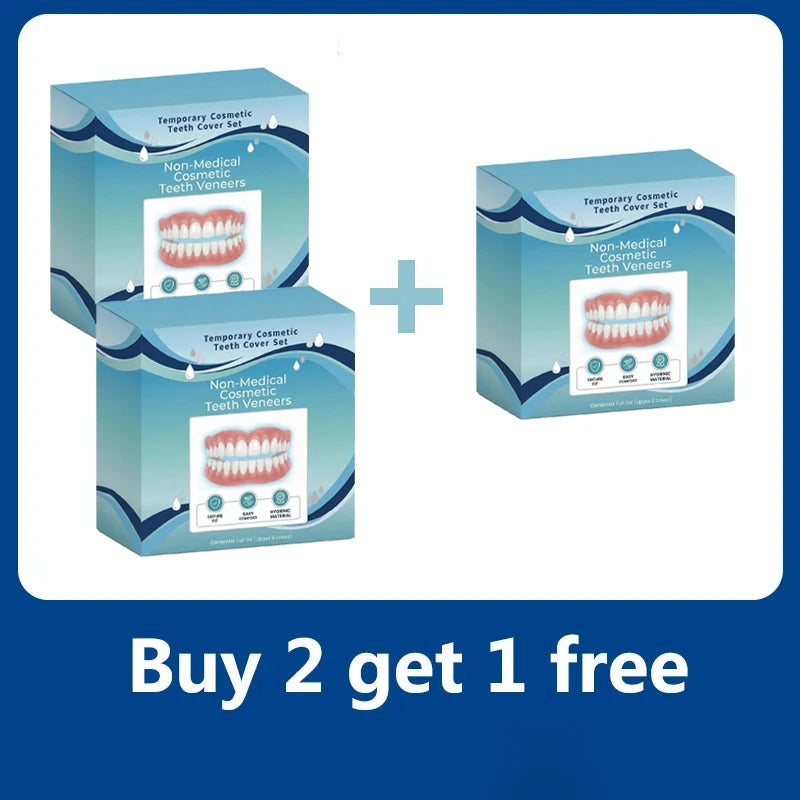 Adjustable Silicone Denture Kit Temporary Cosmetic Teeth Veneers for Natural Smile Comfort Fit
