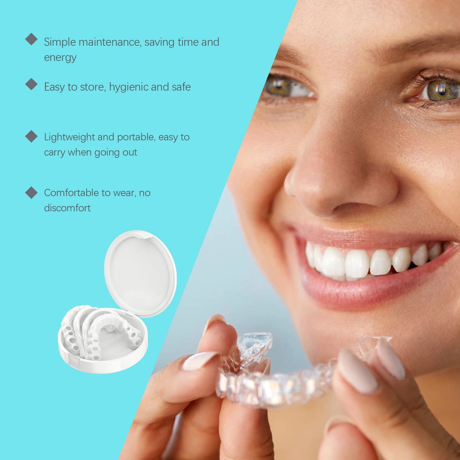 Adjustable Snap Dentures Fake Teeth Cosmetic Veneers Secure Fit for Dental Repair and Daily Smile - 11
