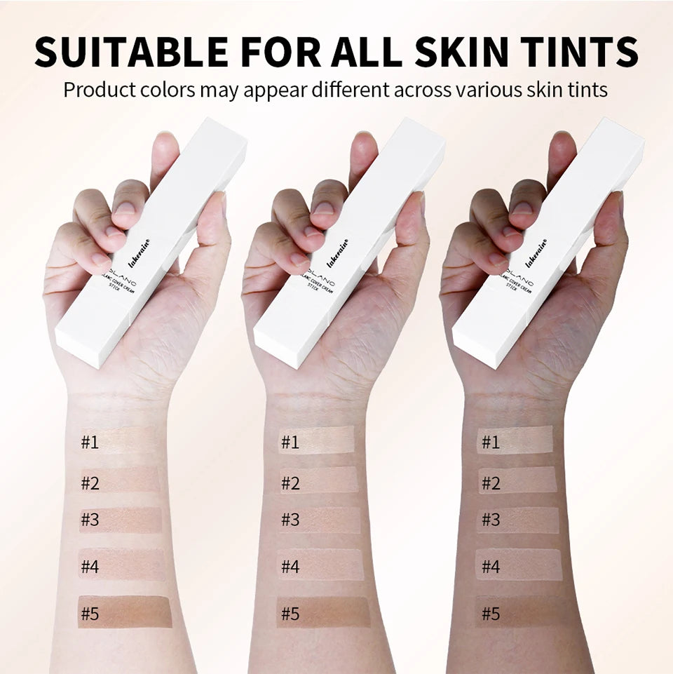 Blanc Cover Cream Stick Waterproof Foundation with Built-in Brush for Daily Natural Makeup