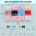 3D Nail Art Decorations Resin Charms Mixed Bowknot Pearl Beads for Manicure DIY Nail Design