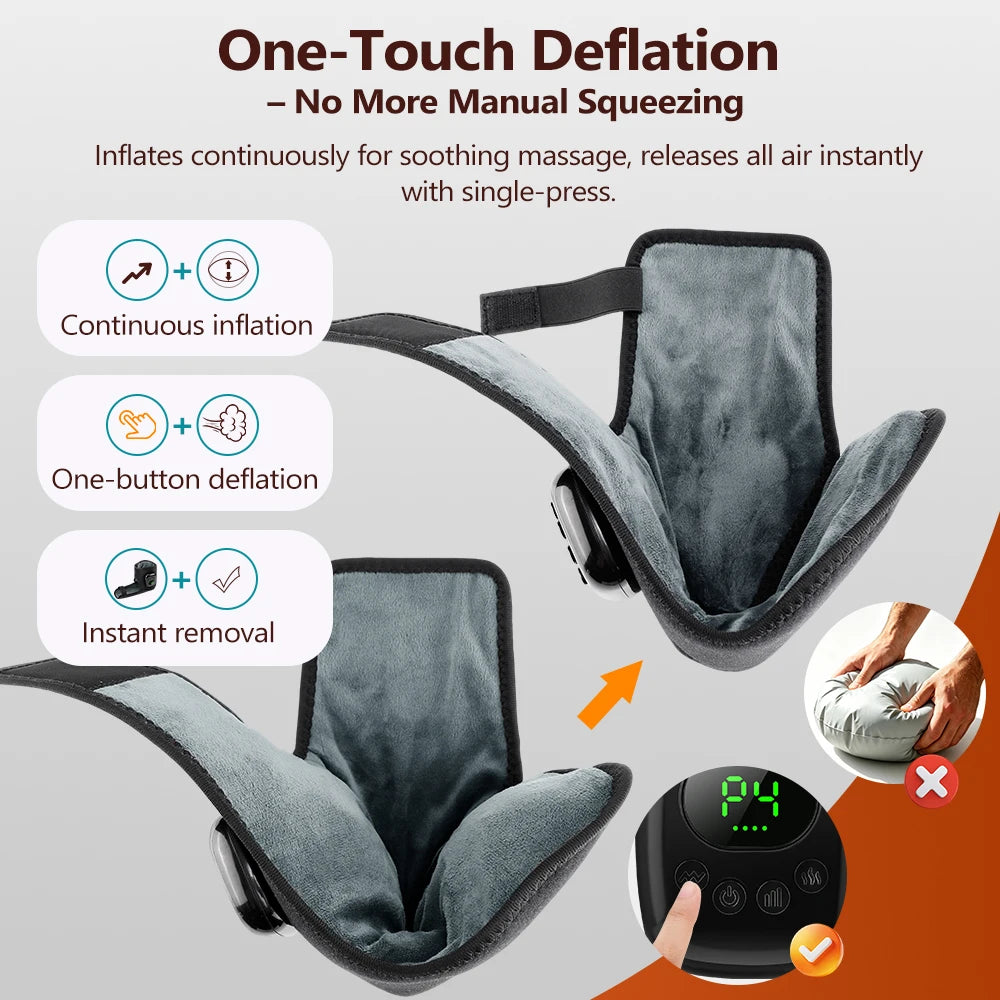 Airbag Ankle Massager Foot Compression Wrap with Heating for Pain Relief and Muscle Recovery