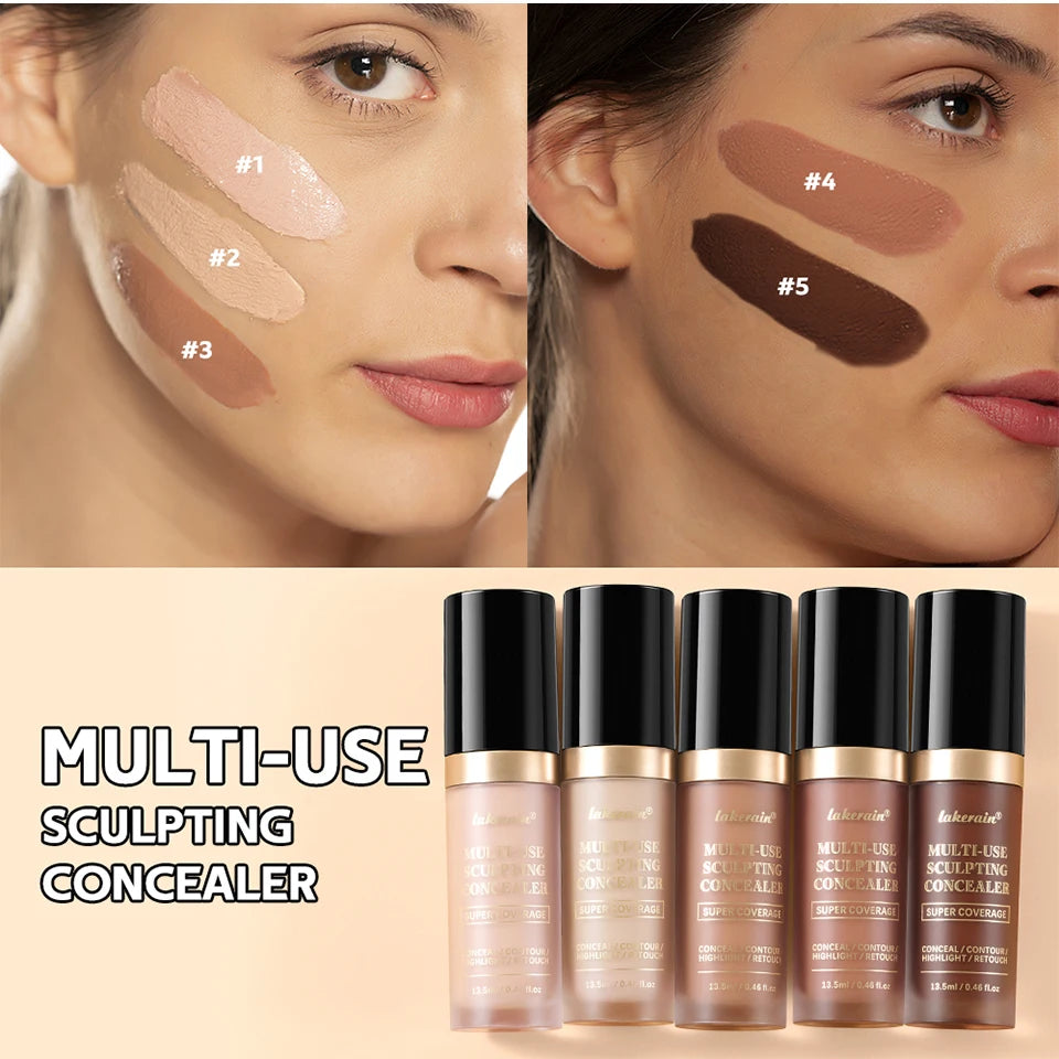 Waterproof Liquid Concealer Matte Foundation Full Coverage for Face Sculpting and Dark Circles - 12