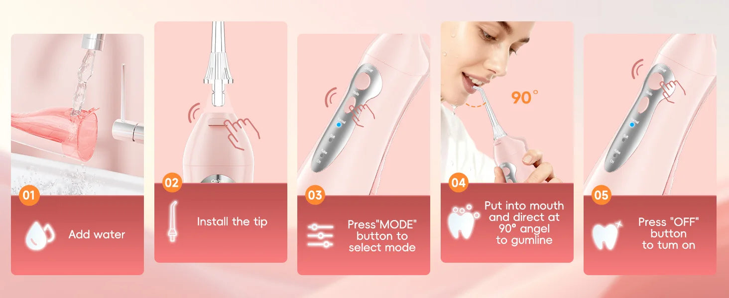 Portable Water Flosser Electric Oral Irrigator Rechargeable Teeth Cleaner for Home and Travel - 13