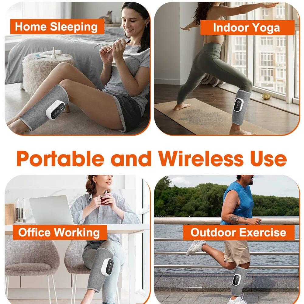 Wireless Calf Massager Air Compression Leg Wrap for Muscle Recovery and Circulation