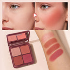 4 Color Blush Palette Matte Face Powder Makeup Set for Natural Cheek Glow