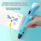 3D Printing Pen Art Drawing Tool LED Temperature Display for Kids Creative Arts Crafts