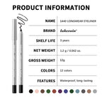 Longwear Eyeliner Pencil Waterproof Smudgeproof Eye Makeup for Precise Daily Cosmetic Look