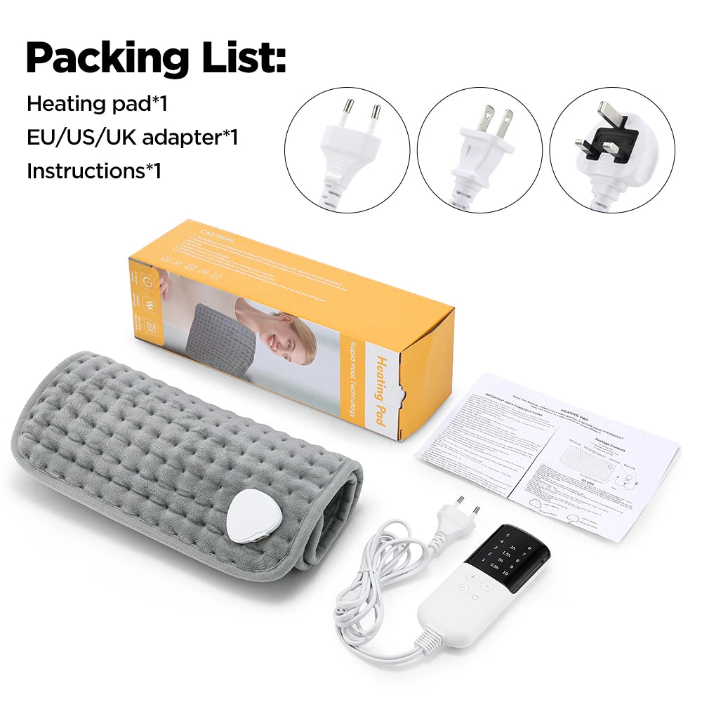 Electric Heating Pad Heated Therapy Mat with Auto Shut Off for Back Neck and Shoulder Pain Relief