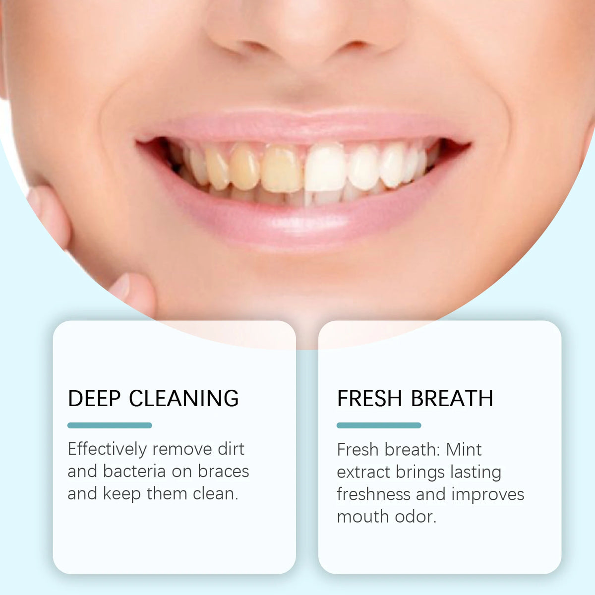 Aligner and Retainer Cleaner Foam Mousse Whitening Agent for Daily Dental Appliance Care