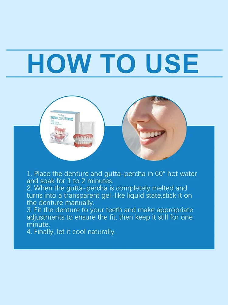 Instant Smile Veneers Fake Teeth Dentures Natural Cosmetic Teeth for Men Women Daily Use