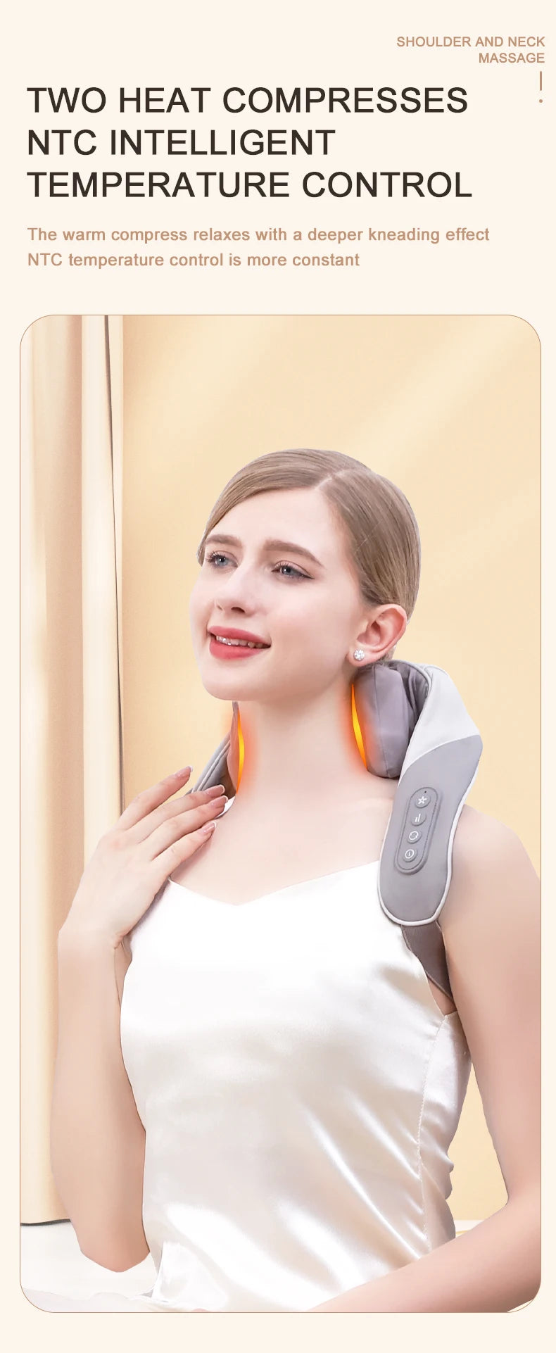 Wireless Neck Shoulder Massager Deep Tissue Kneading Pillow for Pain Relief and Home Relaxing - 16