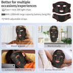 LED Face Neck Mask Silicone Light Therapy Device for Skin Rejuvenation and Anti Wrinkle Care