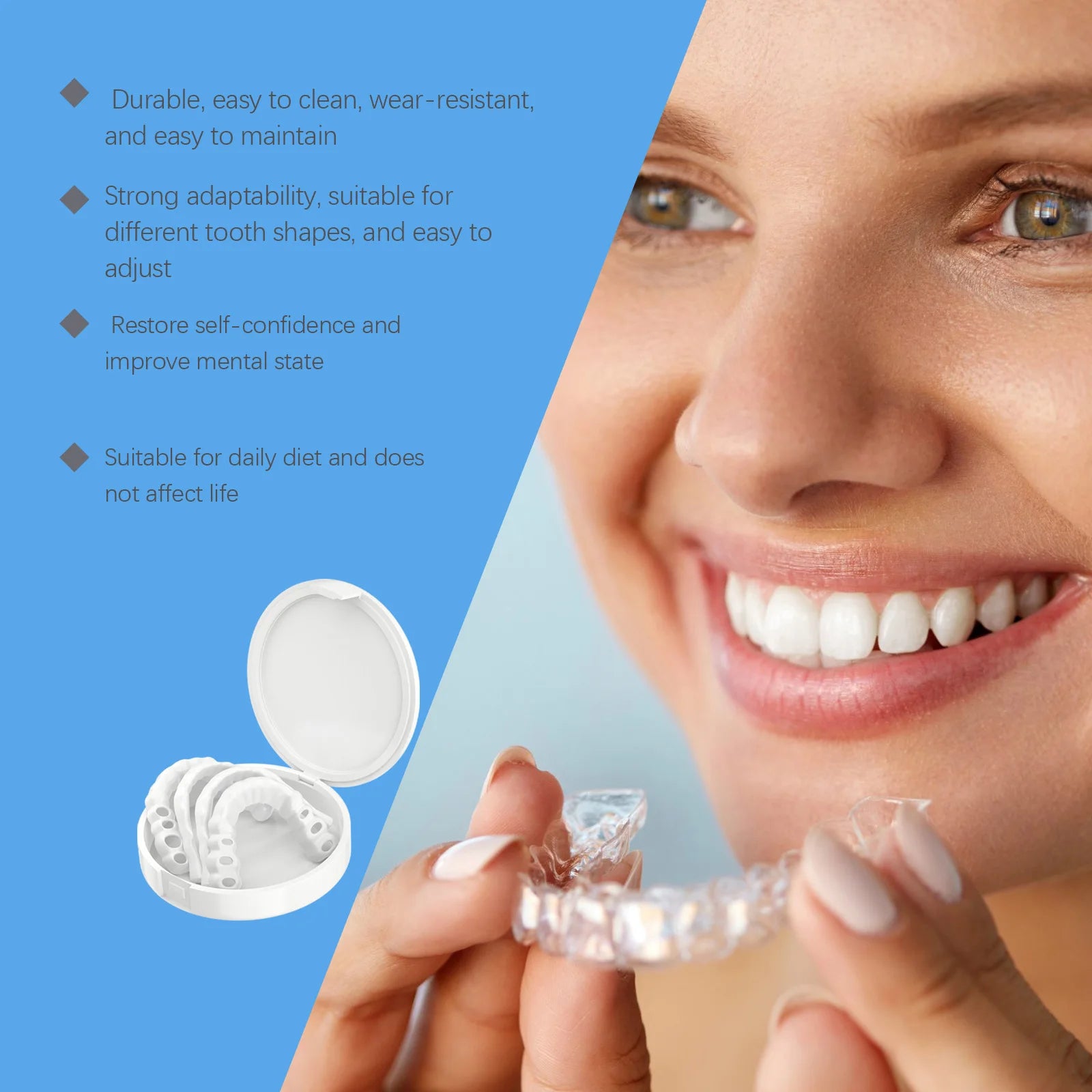 Adjustable Snap On Dentures False Teeth Cosmetic Veneers for Smile Correction - 5