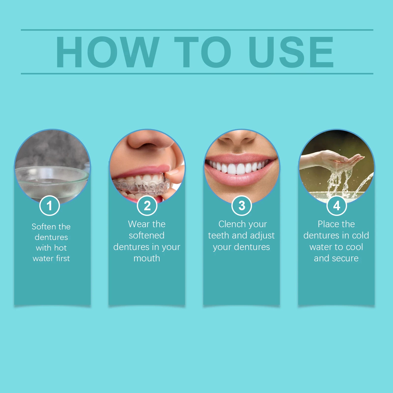 Adjustable Snap Dentures Fake Teeth Cosmetic Veneers Secure Fit for Dental Repair and Daily Smile - 12