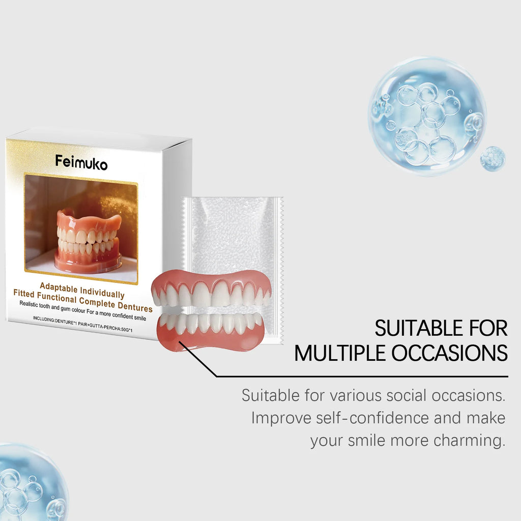 Denture Decoration Set Fake Teeth Veneers Resin Kit for Confident Smile