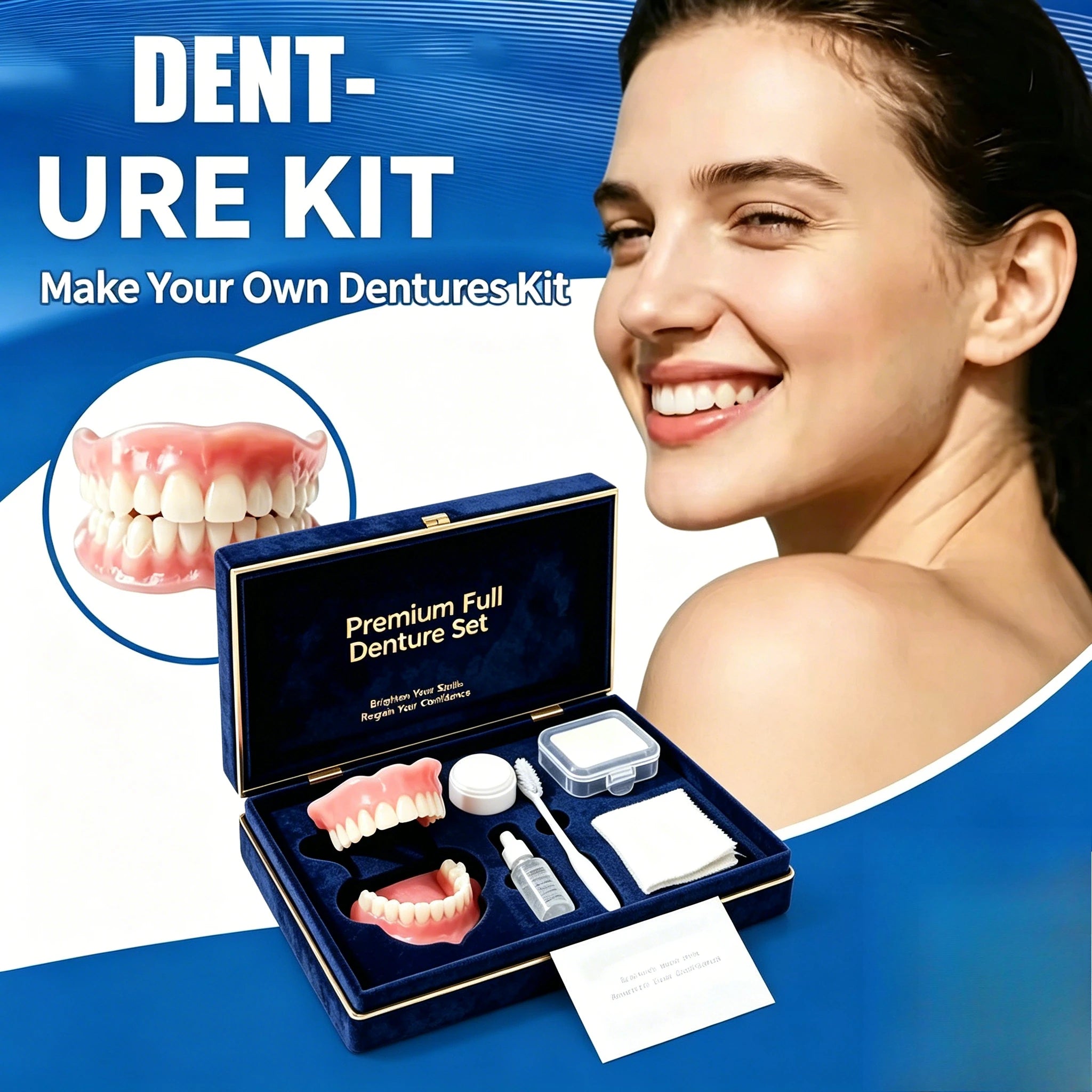 Full Mouth False Teeth Set Cosmetic Denture Kit for Instant Smile Enhancement - 3
