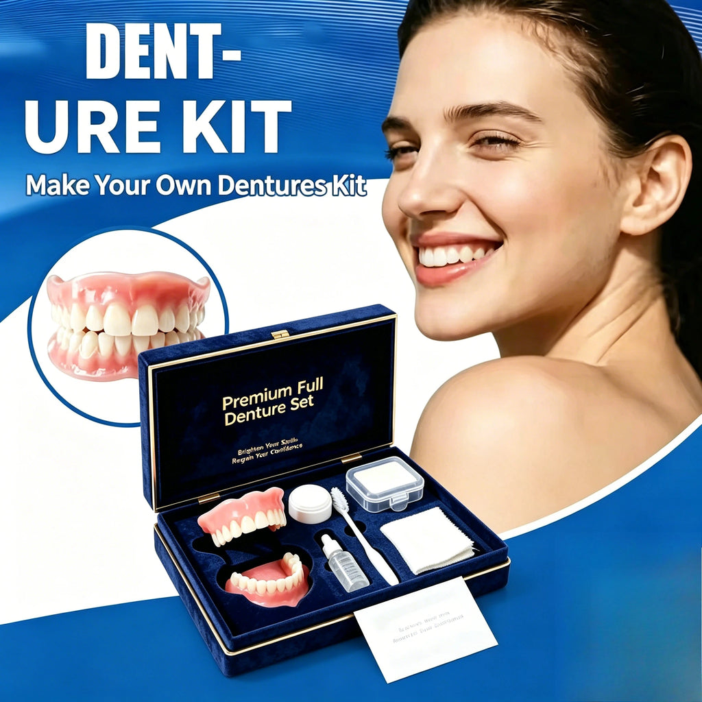 Full Mouth False Teeth Set Cosmetic Denture Kit for Instant Smile Enhancement