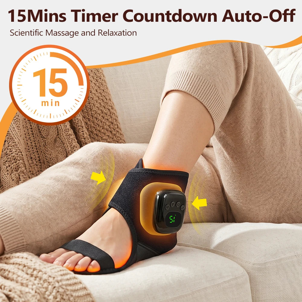 Airbag Ankle Massager Foot Compression Wrap with Heating for Pain Relief and Muscle Recovery - 5