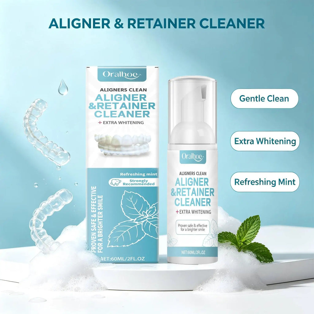 Aligner and Retainer Cleaner Foam Mousse Whitening Agent for Daily Dental Appliance Care