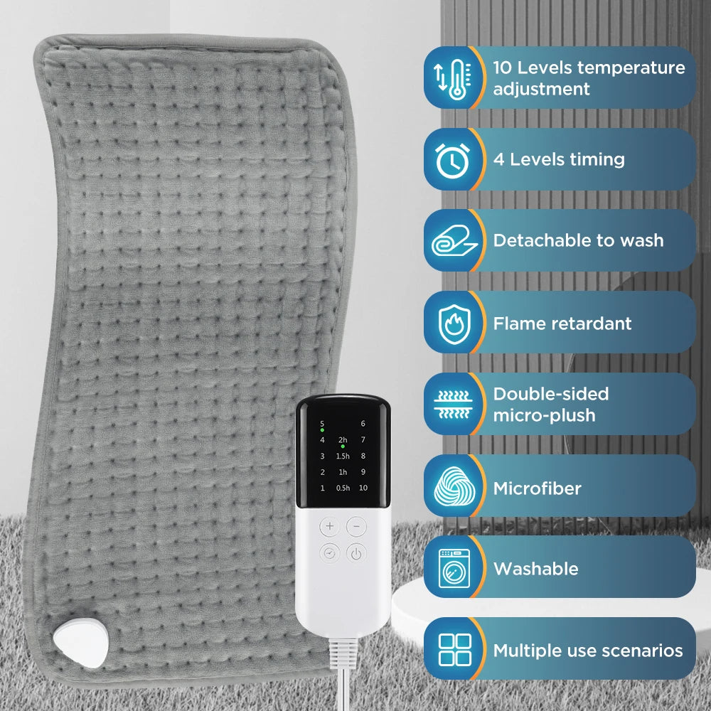 Electric Heating Pad Heated Therapy Mat with Auto Shut Off for Back Neck and Shoulder Pain Relief - 8