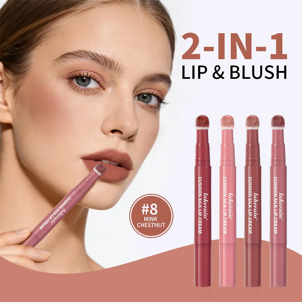 Air Cushion Lip Cream Tinted Blush Dual Action Matte Finish for Daily Makeup Routine
