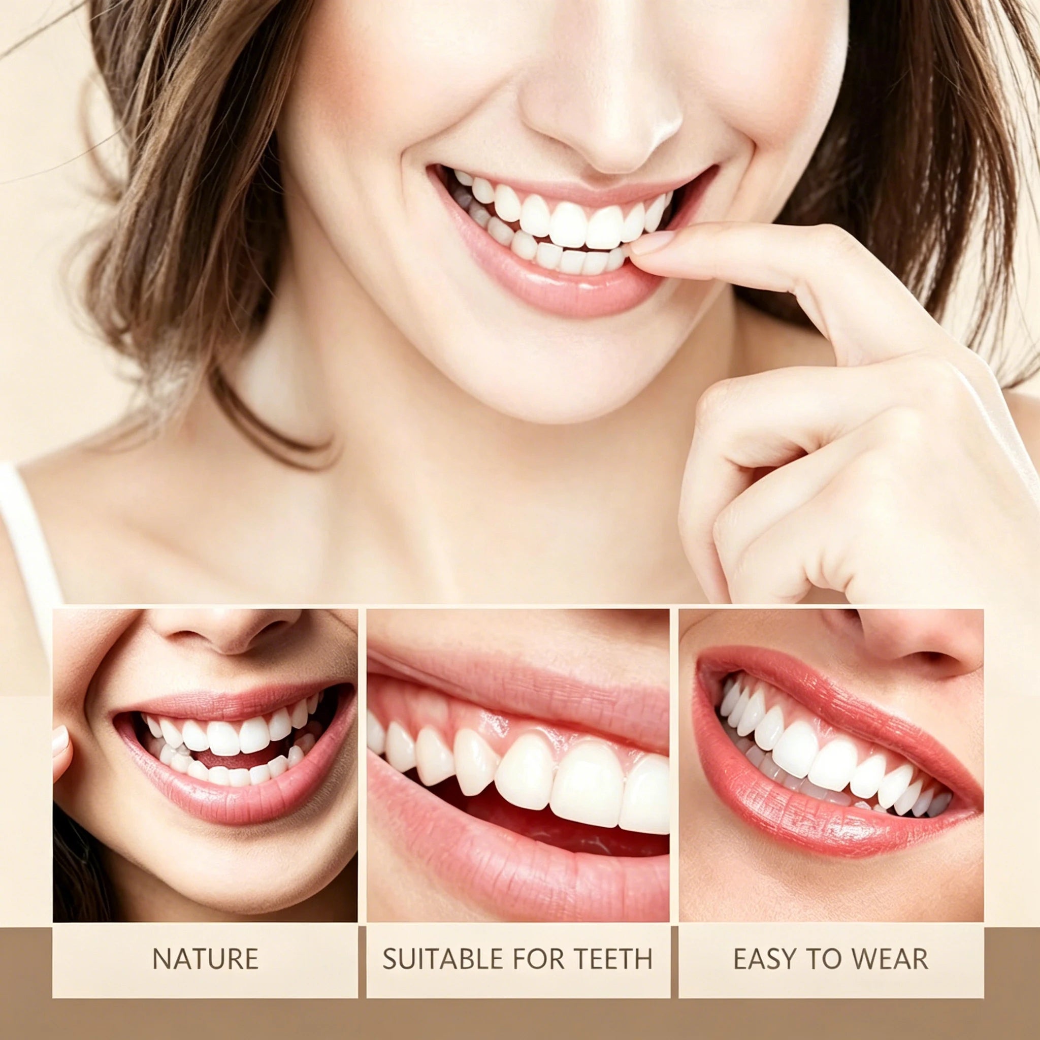Soft Silicone Dentures False Teeth Cosmetic Veneers for Natural Looking Bright Smile - 6