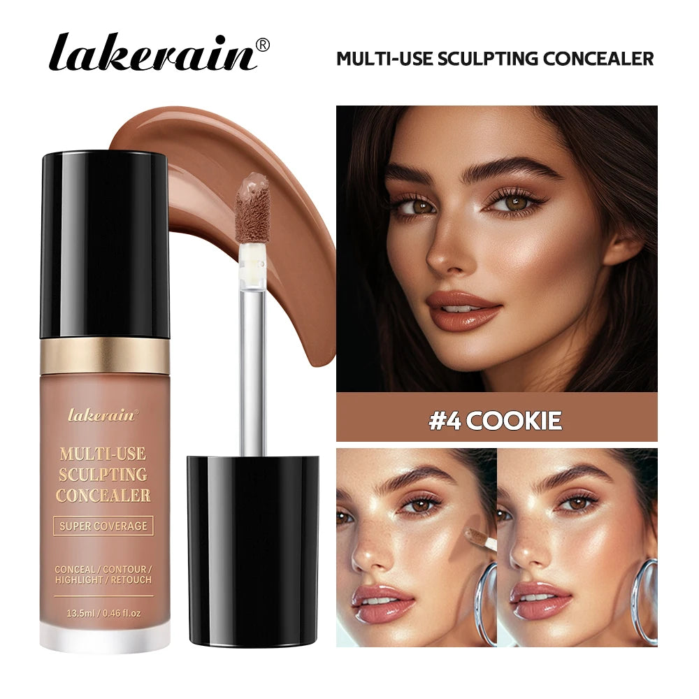 Waterproof Liquid Concealer Matte Foundation Full Coverage for Face Sculpting and Dark Circles - 24