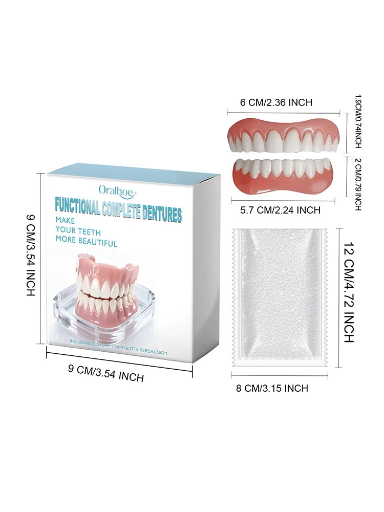 Fake Teeth Dentures Cosmetic Veneers Natural Smile Snap On Braces for Instant Confident Daily Wear - 18