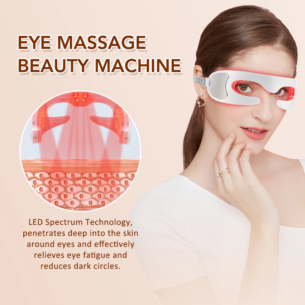 3D Eye Massager Red Light Therapy Tool for Relieving Fatigue Dark Circles and Eye Puffiness