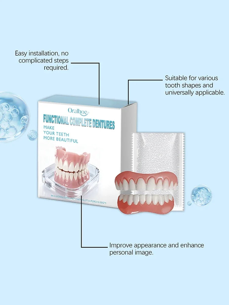 Instant Smile Veneers Fake Teeth Dentures Natural Cosmetic Teeth for Men Women Daily Use