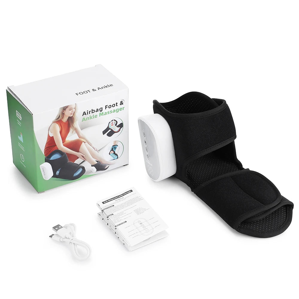 Cordless Foot Ankle Massager Heated Air Compression Wrap for Relaxation Pain Relief Home Use