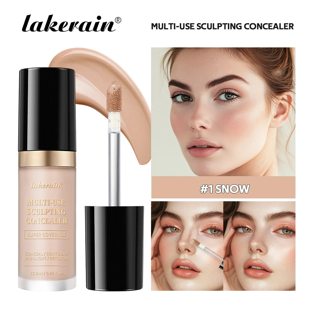 Waterproof Liquid Concealer Matte Foundation Full Coverage for Face Sculpting and Dark Circles