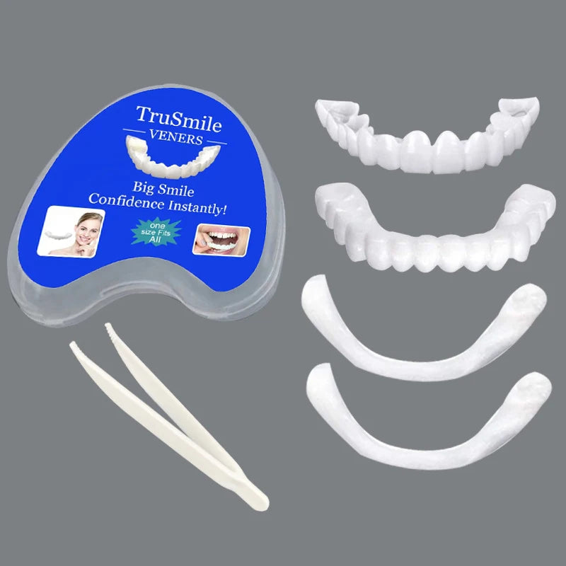 Veneer Snap on Teeth Kit Temporary Tooth Replacement Cosmetic Cover for Smile - 12
