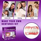 Full Set Silicone Dentures Natural False Teeth Soft Comfort Fit for Instant Smile Enhancement