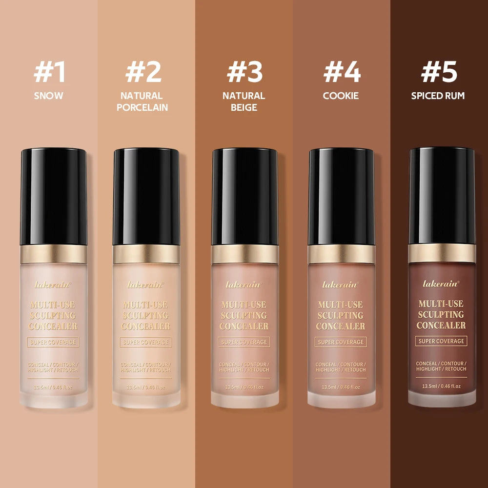 Waterproof Liquid Concealer Matte Foundation Full Coverage for Face Sculpting and Dark Circles