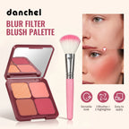 4 Color Blush Palette Matte Face Powder Makeup Set for Natural Cheek Glow