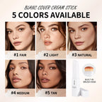 Blanc Cover Cream Stick Waterproof Foundation with Built-in Brush for Daily Natural Makeup
